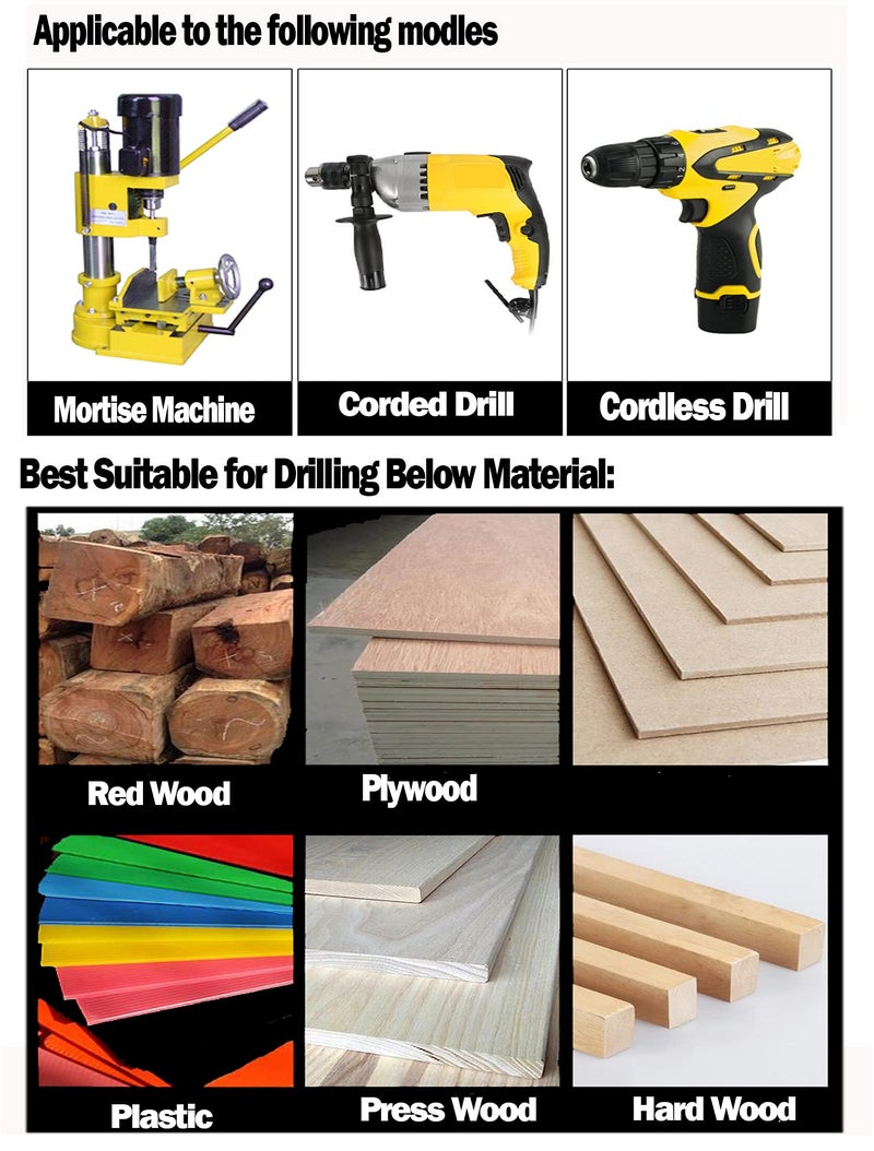 MAX-CRAFT Wood Square Hole Mortise Chisel Bit 1 in. Woodworking Drill Bit Hole Cutter - Image 5